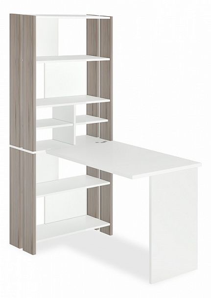 Стол компьютерный Домино Лайт СТЛ-ОВХ+С100Прям без тумбы Белый/Нельсон - Вид 1