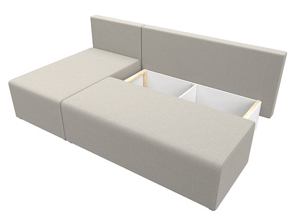 Диван угловой Поло левый угол Рогожка бежевый - Вид 7