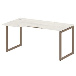 Metal System Quattro Стол криволинейный левый на О-образном м/к 40БО.СА-1 (L) Дуб наварра/Мокко металл 1600*900*750 - Фото предпросмотра