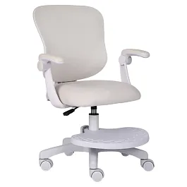 Кресло детское с подставкой для ног BRABIX "Sky MG-206", велюр, бежевое, 533156 - Фото предпросмотра