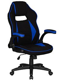 Кресло игровое DOBRIN RICK (черно-синяя ткань) - Фото предпросмотра