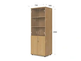 UNITY РШКС-02Г БУК Шкаф со стеклянными дверьми Прямой 730х550х1966 - Фото предпросмотра