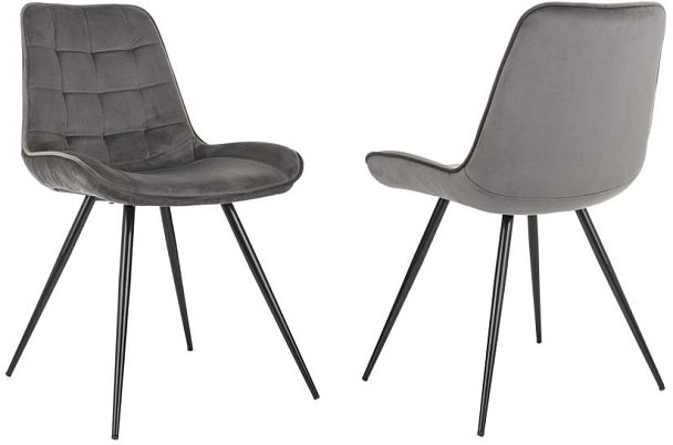 Стул для дома Бюрократ CH-K2_2 комплект 2шт т.серый Holland 18 металл черный на ножках (CH-K2_1/HL18_2) - Вид 1