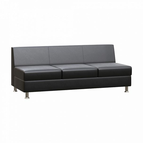 Диван без подлокотников трехместный "PRIME" PR.D-3 черный кз - Вид 1