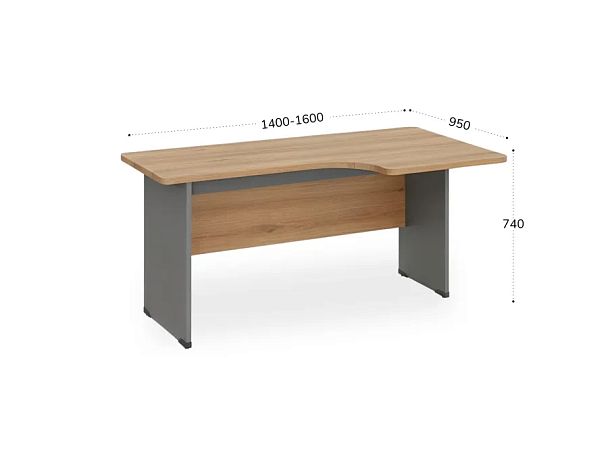 БЕРЛИН / BERLIN Угловое рабочее место правое 1400х950х740 Акация/Серый - Вид 2