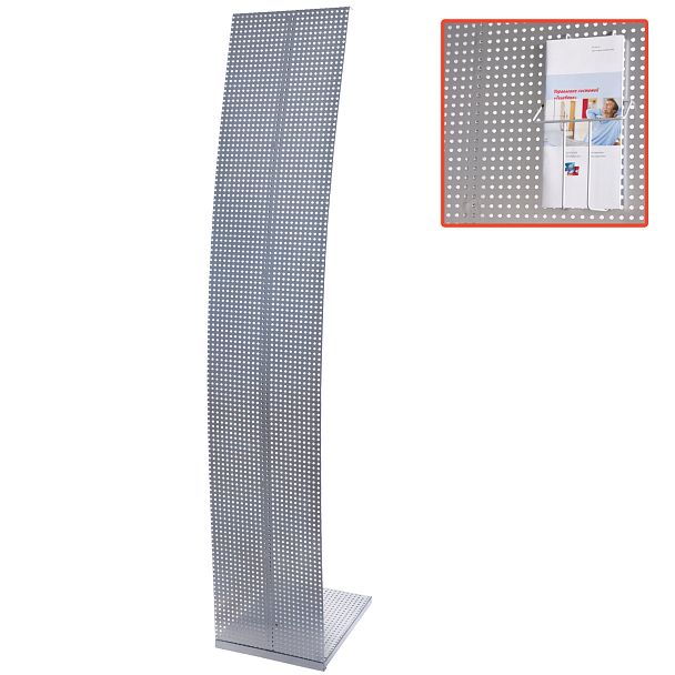 Стойка напольная для рекламных материалов (160х30х36 см), без лотков, хром, ПАРУС-1, (лотки 290443-290445), 290441 - Вид 2