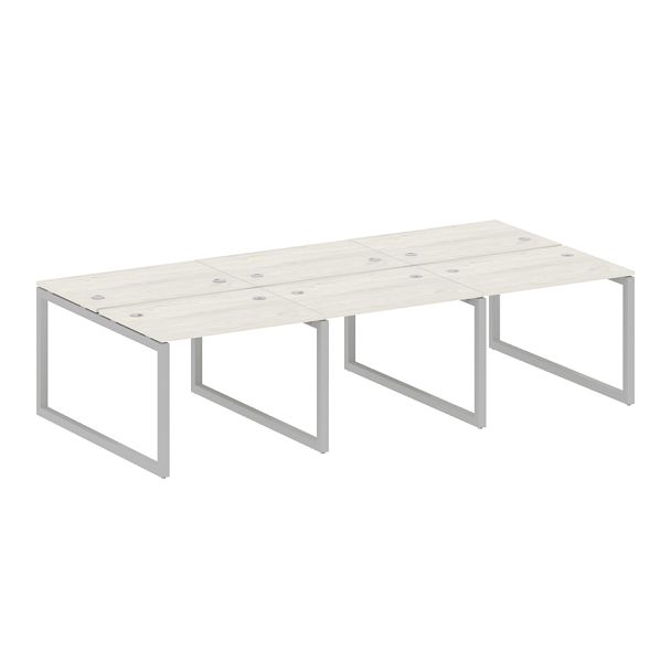 Metal System Quattro Р. ст. на 6 раб. места на О-образном м/к 50БО.СМ-6.1 Дуб наварра/Серый металл 3000*1475*750 - Вид 1