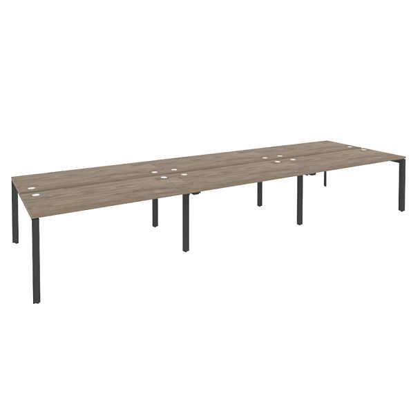 Onix Рабочая станция на П-образном м/к O.MP-D.RS-6.4.7 Тиквуд темный/Антрацит металл 4740*1475*750 - Вид 1