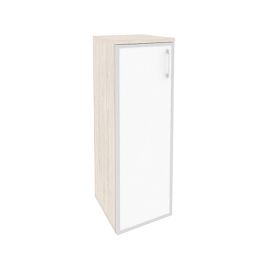 Onix Шкаф средний узкий левый O.SU-2.4 R (L) white Денвер светлый/Стекло white 400*420*1207 - Фото предпросмотра