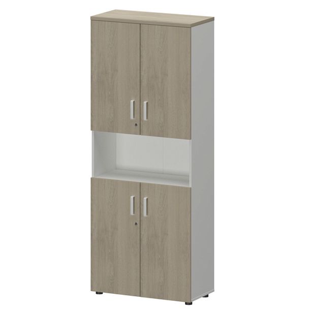 Шкаф СМШ-58Д4 Тип2 Белый/Кронберг 792x380x1990 Смарт - Вид 1