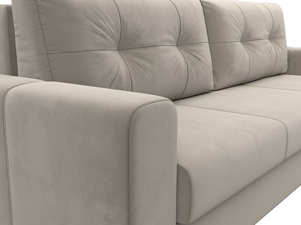 Прямой диван Лига-031 Микровельвет бежевый - Вид 3