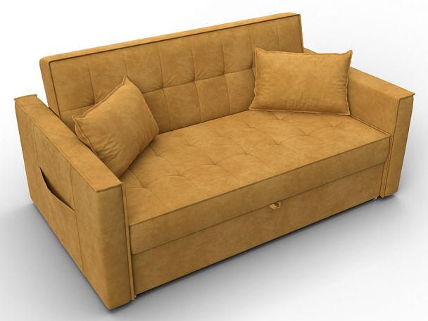 Диван прямой Лига-104 (140) Велюр желтый - Вид 6