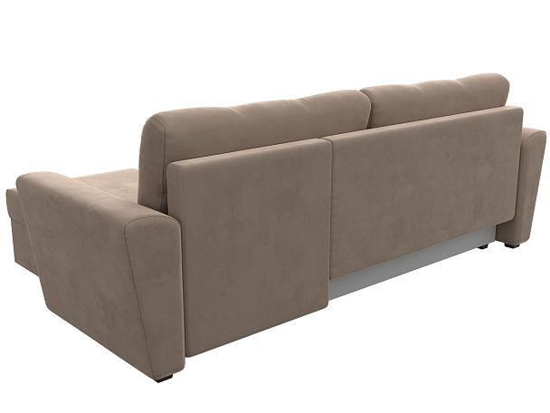 Угловой диван Амстердам Лайт правый (полностью велюр бежевый) - Вид 6