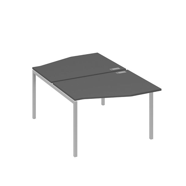 Рабочая станция металлокаркас DUE столы Техно (2х120) A4 А4 Б2 189 БП антрацит премиум / металлокаркас серый - Вид 1