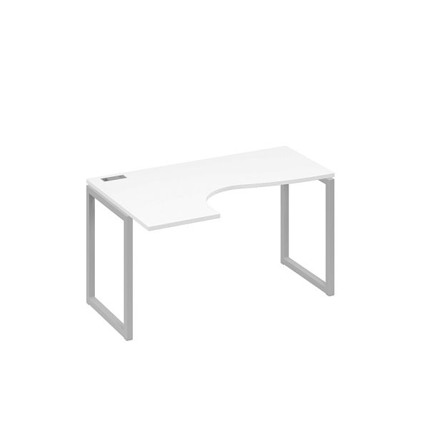 Стол эргономичный левый "Классика" на металлокаркасе QUATTRO A4 А4 Б4 033 БП белый премиум / металлокаркас серый - Вид 1