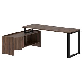 Стол с тумбой EQCT 19614 Дуб Денвер темный/Черный 1960х1400х750 EDIS - Фото предпросмотра