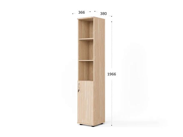 UNITY РШК-04 ДУБ СОНОМА Комбинированный шкаф Правый 366x380x1966 - Вид 2