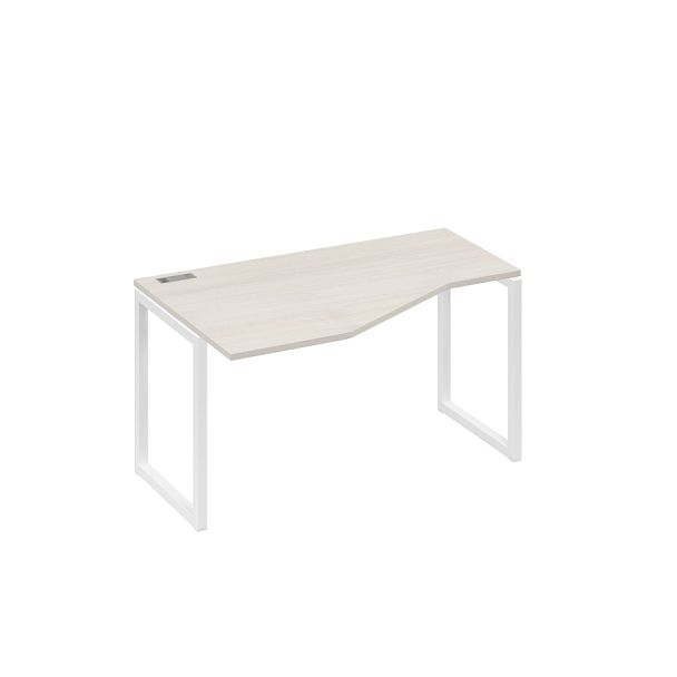 Стол эргономичный левый "Техно" на металлокаркасе QUATTRO A4 А4 Б4 053 БП дуб / металлокаркас белый - Вид 1