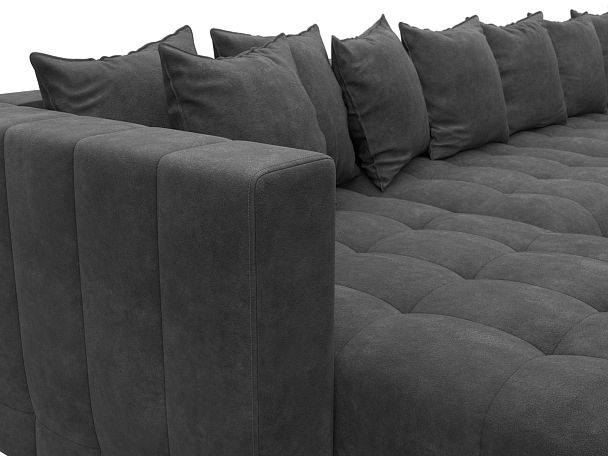 Диван П-образный Лига-052 НПБ Лонг Велюр серый - Вид 4