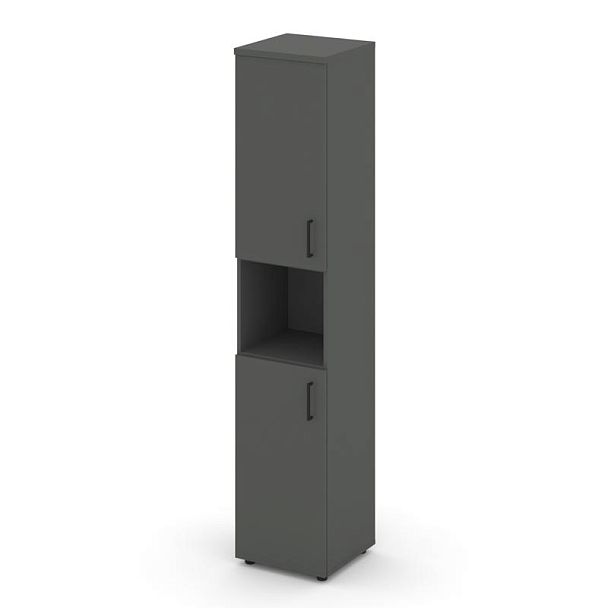 Стайл Проджект Шкаф высокий узкий SN.STU-107(L) Антрацит/Черный Ручки 400*400*1982 - Вид 1