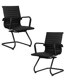 Набор 2 шт Офисное кресло для посетителей DOBRIN CODY BLACK (чёрный) - Фото предпросмотра