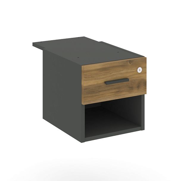 Concept Тумба с открытой нишей и 1 ящ. CN.PT-005 W Сандал Янтарный/Антрацит 347*573*336 - Вид 1