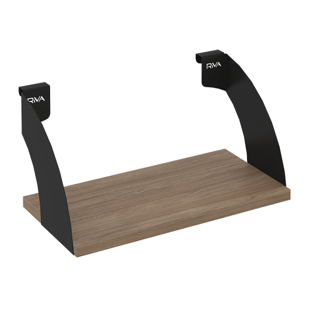 Навесные полки. Кронштейны+ЛДСП полка 400мм MAN-41-4 Дуб аризона/Чёрный металл 400*220*200 - Вид 1