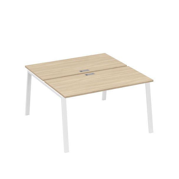 Рабочая станция на металлокаркасе TRE (2х140) A4 А4 Б3 174 БП дуб скандинавский / металлокаркас белый - Вид 1