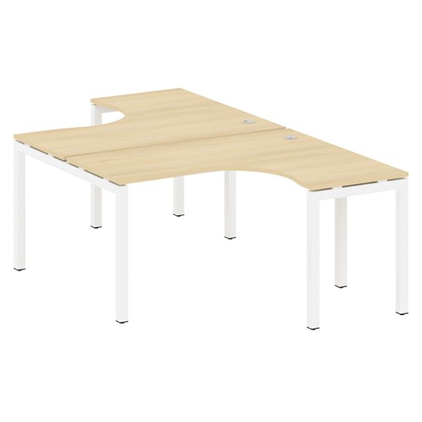 Metal System Quattro Р. ст. криволинейная на П-образном м/к 50БП.РАС-СА-2.3 Акация/Белый металл 1400*2435*750 - Вид 1