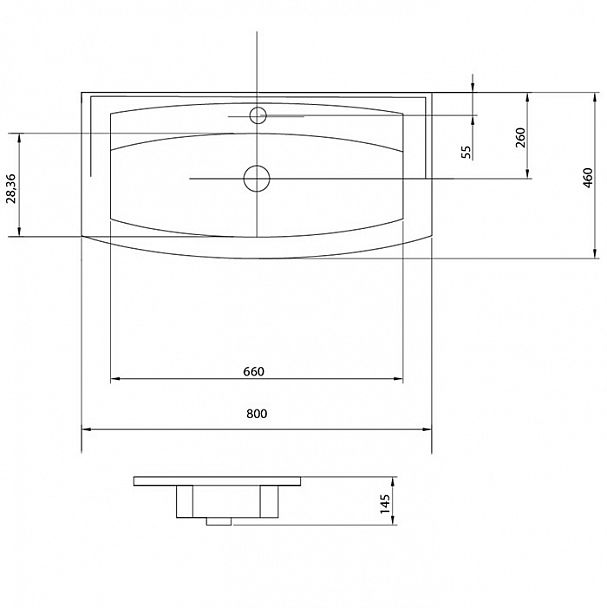 Раковина "Милан М 80" - Вид 2