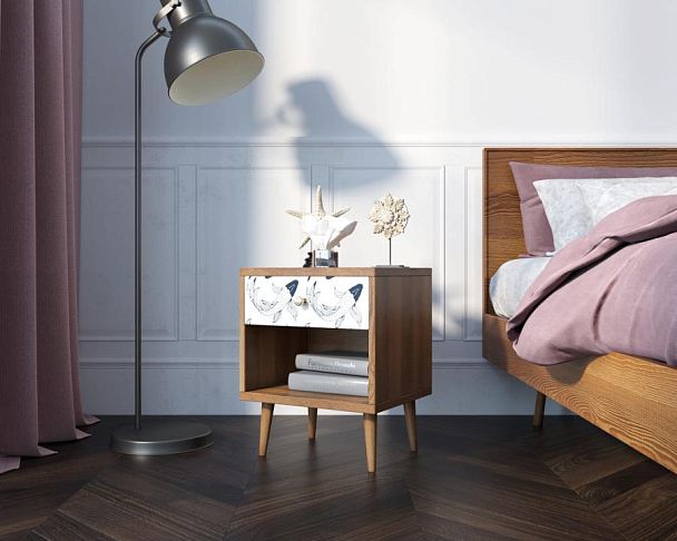 Тумбочка Berber с открытой полкой 36 принт арт BB33/Print_36, разноцветная - Вид 3