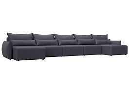 Диван П-образный Лига-051 НПБ МегаЛонг Экокожа серый - Фото предпросмотра