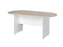 TANDEM RTD008-180-MA Конференц-стол овальный ун-й 1800х900х750 Дуб Маувелла/Белый - Фото предпросмотра