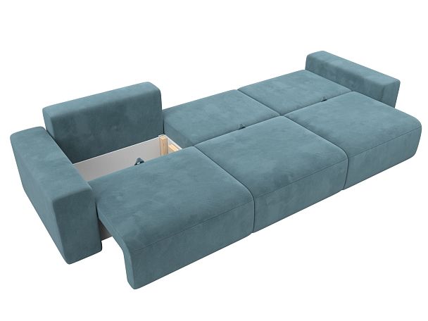 Диван прямой Лига-036 Классик Лонг Велюр бирюзовый - Вид 9