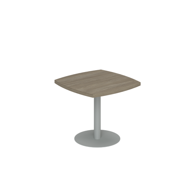 Стол переговорный малый Wing 900х900х750 / цвет: дуб темный, опора серебрянный металлик - Вид 1