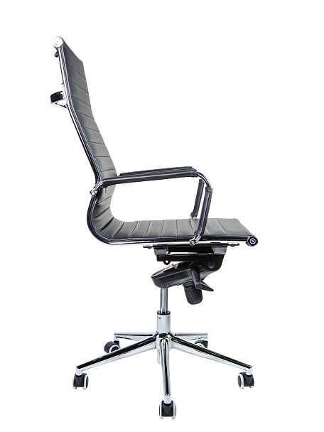 Кресло Техно / хром / черная экокожа - Вид 3