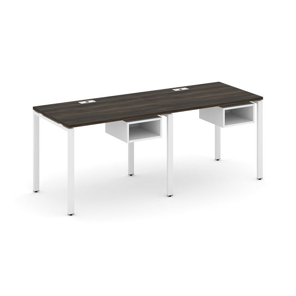 Concept Рабочая станция односторонняя с подвес. тумбами 2 места CN.ORS-101 Дуб Мали/Белый Бриллиант/Металл Белый 1960*720*750 - Вид 1