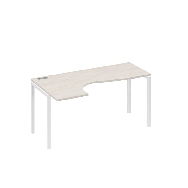 Стол эргономичный левый "Классика" на металлокаркасе DUE A4 А4 Б2 035 БП дуб / металлокаркас белый - Вид 1