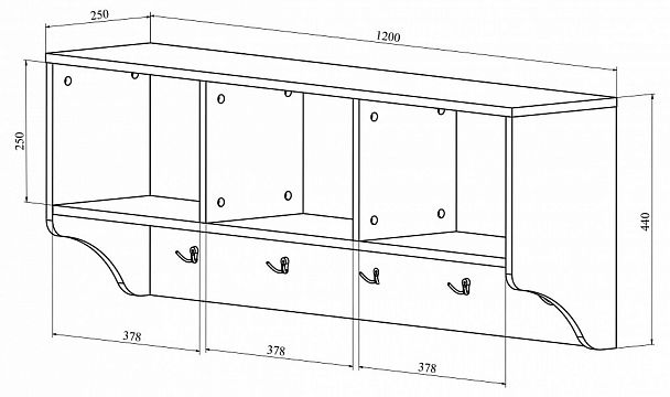Вешалка-полка ДримСтар ДС-30 - Вид 3