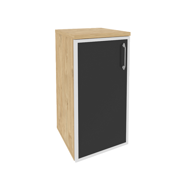 Onix Шкаф низкий узкий левый O.SU-3.2 R (L) black Тиквуд светлый/Стекло black 400*420*823 - Вид 1