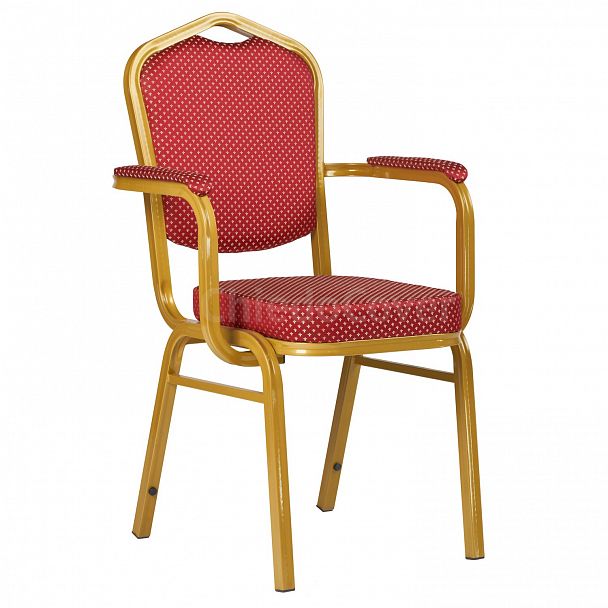 Стул Хит 25мм с закругленными подлокотниками, золото, корона красная - Вид 1