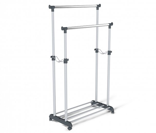 Вешалка гардеробная Sheffilton CH-4149 на колесиках т.серый/св.серый/хром - Вид 1