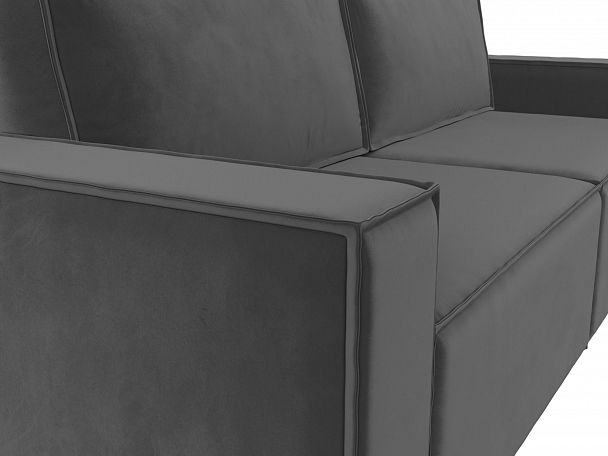 Диван прямой Куба (полностью велюр серый) - Вид 4