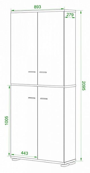 Шкаф книжный Домино нельсон ПУ-30-3 Нельсон - Вид 2