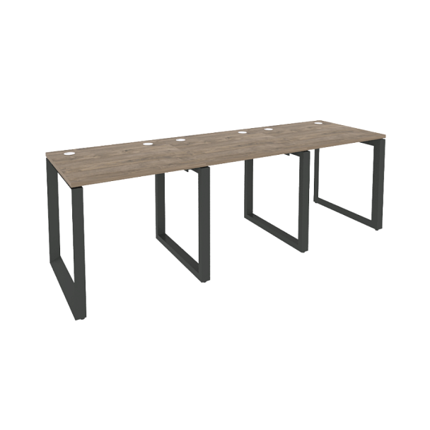 Onix Рабочая станция на О-образном м/к O.MO-RS-3.0.7 Тиквуд темный/Антрацит металл 2340*720*750 - Вид 1