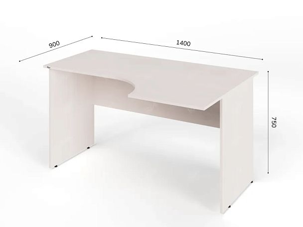 ЛАЙТ / LIGHT RLG004-14x9R Угловой стол 140x90x75 Дуб Молочный - Вид 5