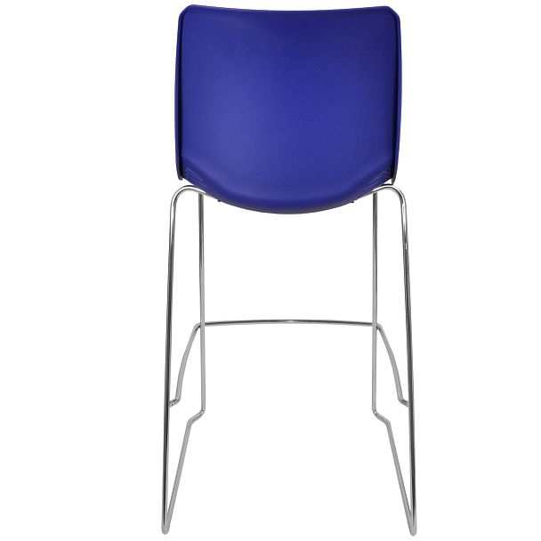 Стул Race (Пруток Барный) каркас Хром, синий - Вид 3