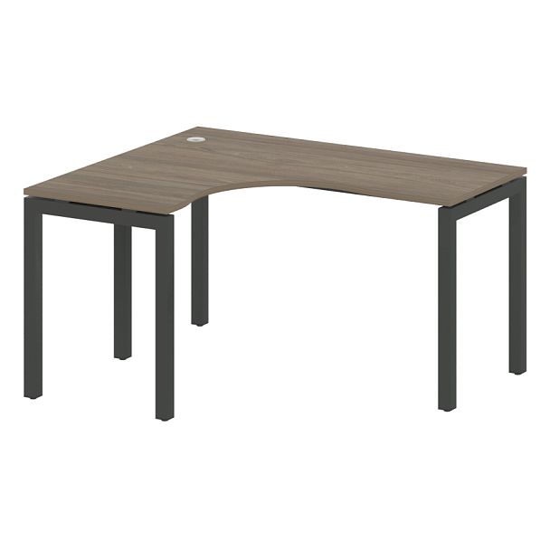Metal System Quattro Стол криволинейный левый на П-образном м/к 50БП.СА-3 (L) Вяз/Антрацит металл 1400*1200*750 - Вид 1