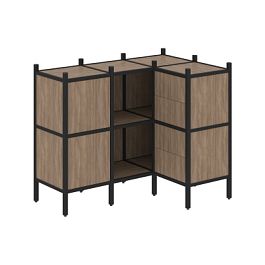 Loft Угловой внутренний стеллаж наборный VR.L-28 Дуб аризона/Чёрный металл 1278*862*1047 - Фото предпросмотра