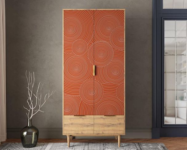 Шкаф двухстворчатый с ящиками Line R26/red - Вид 5